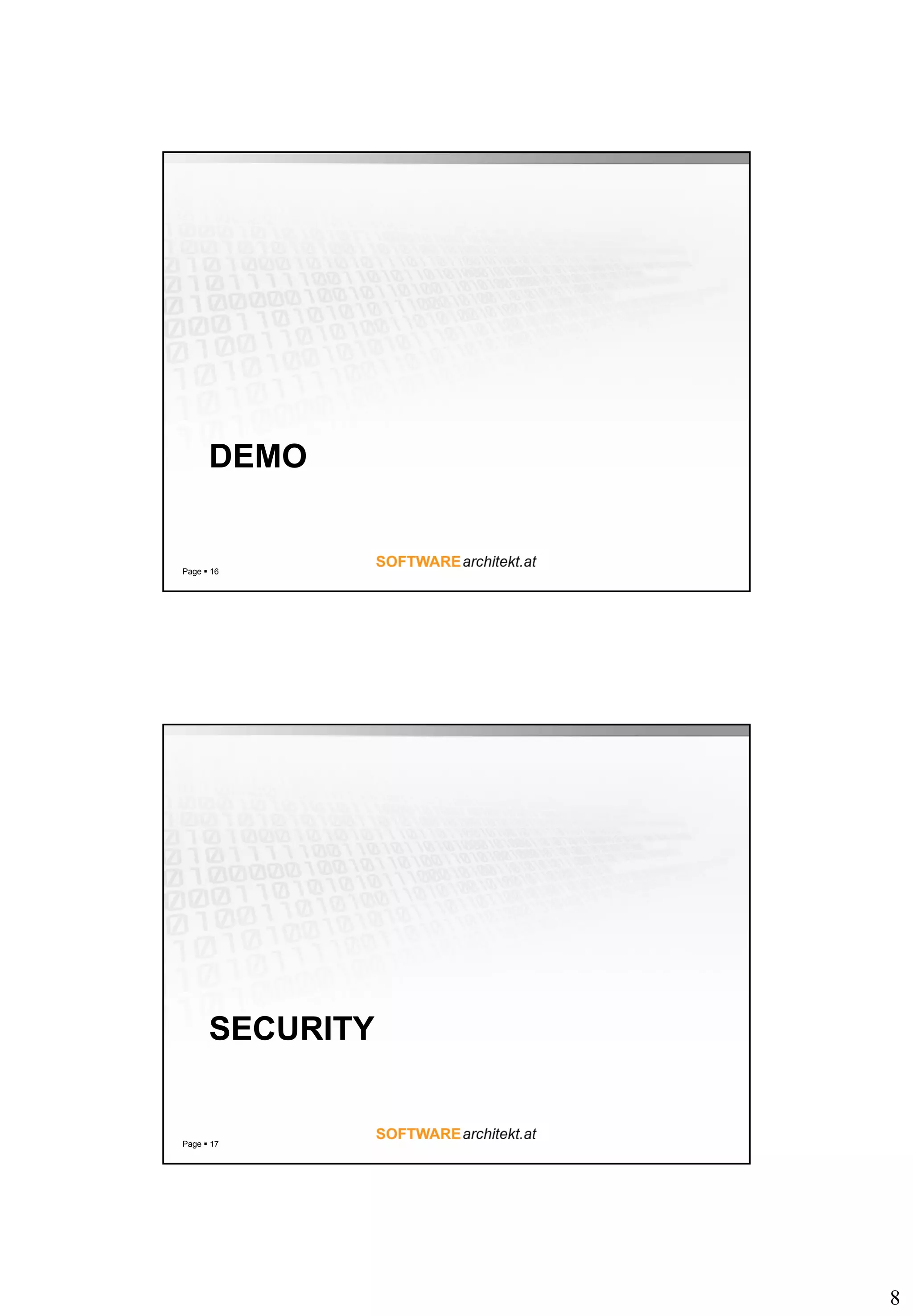 8
DEMO
Page  16
SECURITY
Page  17
 