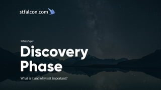 Discovery 
Phase
What is it and why is it important?
White Paper
 