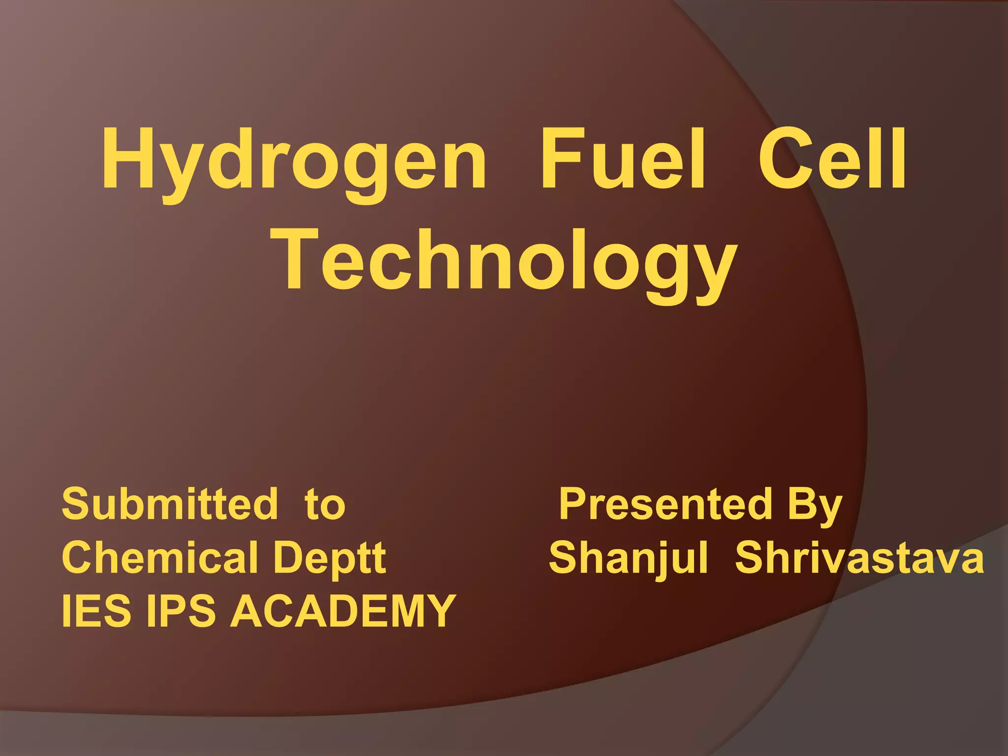 Hydrogen Fuel Cell Technology | PPTX