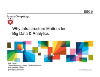 © 2014 IBM Corporation 
Why Infrastructure Matters for Big Data 
& Analytics 
Richard Perret 
Global Marketing Lead 
Big Data & Analytics 
rperret@us.ibm.com 
 