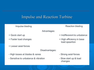Impulse and Reaction TurbineImpulse and Reaction Turbine
 