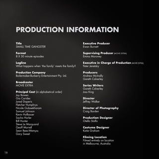 PRODUCTION INFORMATION
     Title	                                             Executive Producer	
     SMALL TIME GANGSTE...