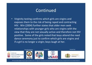 Reasons for Virginity Testing in Rural SA | PPT