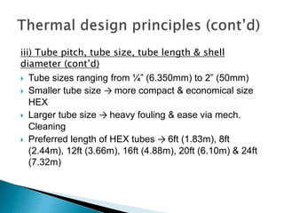 Thermal rating of Shell & Tube Heat Exchanger | PPTX