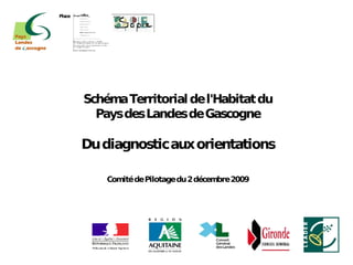 Place




        Schéma Territorial de l'Habitat du
          Pays des Landes de Gascogne

        Du diagnostic aux orientations

            Comité de Pilotage du 2 décembre 2009
 