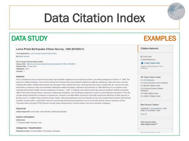 How many citations are there in the Data Citation Index?