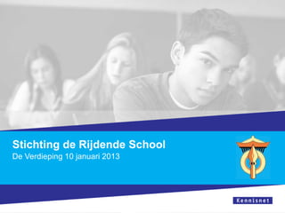 Stichting de Rijdende School
De Verdieping 10 januari 2013
 