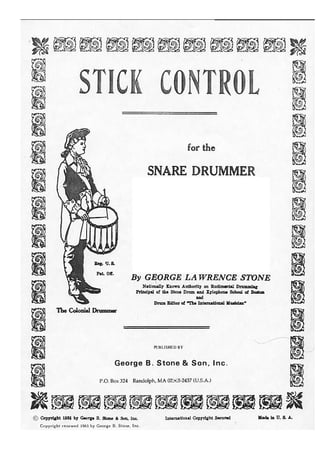 STICK CONTROL - Short Roll Combinations ( 1-6 ) by: George Lawrence Stone 