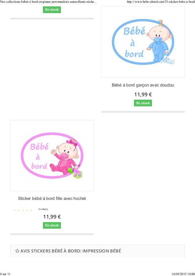 Stickers Une Collection D Auto Collants Personnalises Bebe A Bord