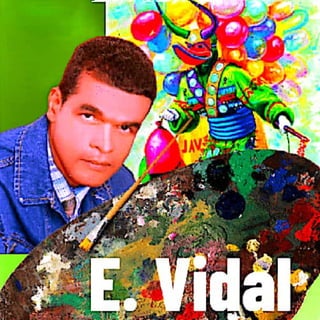 Pintor Dominicano E.Vidal pintura costumbrista