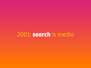 2001: search is media
 