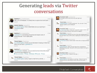 Generating leads via Twitter
conversations
 