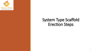 System Type Scaffold
Erection Steps
 