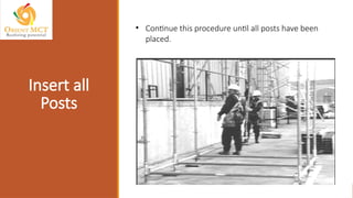 • Continue this procedure until all posts have been
placed.
Insert all
Posts
 