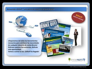 Bienvenido a $tiforP ™ una opción de negocios de gran alcance!

¡Disponemos de todas las herramientas
necesarias para satisfacer las necesidades
de cualquier industria de venta directa!
Disfrute nuestras herramientas, disfrute
esta oportunidad.
Vamos a correr la voz: ¡$tiforP ha llegado!

© 2011 Stiforp.com All Rights Reserved.

 