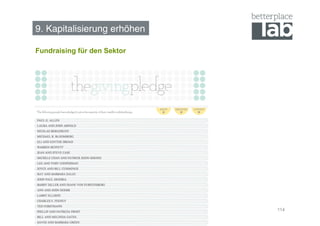 9. Kapitalisierung erhöhen!

Fundraising für den Sektor




                              114
 