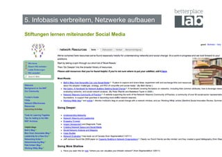 5. Infobasis verbreitern, Netzwerke aufbauen!

Stiftungen lernen miteinander Social Media




                                                81
 
