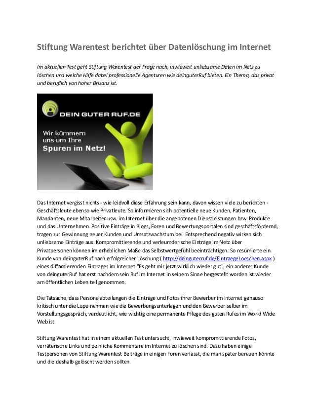 Stiftung warentest- partnersuche im internet