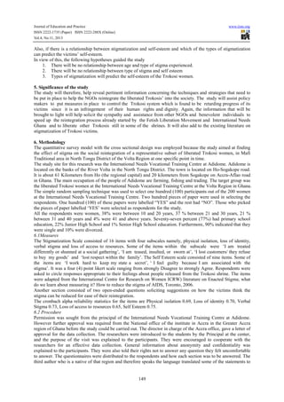 Stigmatization and social reintegration of liberated trokosi women in ...