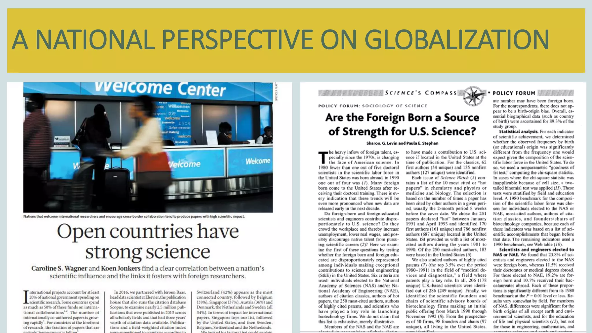 A NATIONAL PERSPECTIVE ON GLOBALIZATION
3
 