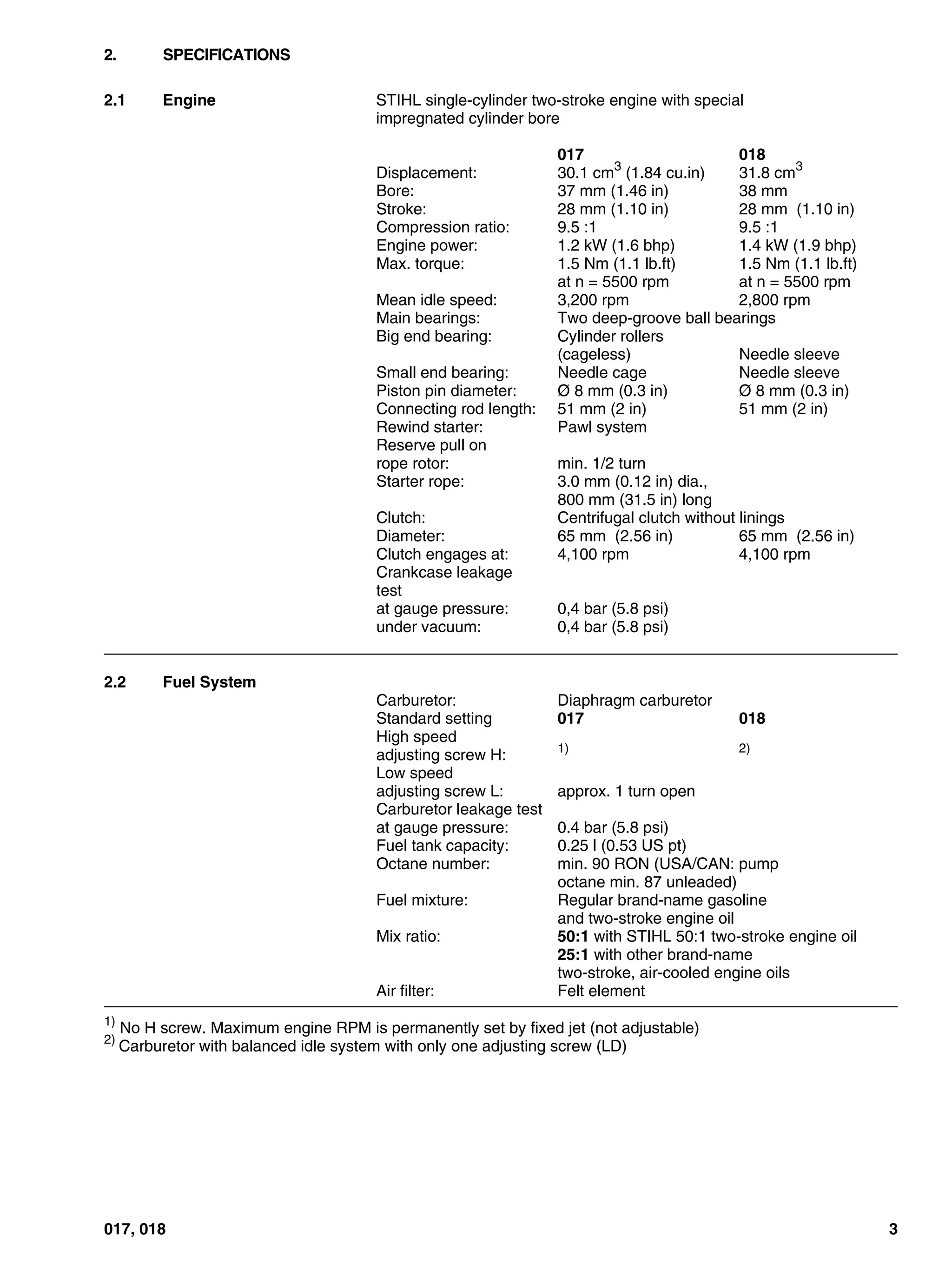 Stihl Small Engine Compression Chart.pdf Stihl 017 chainsaw service repair manual | PDF