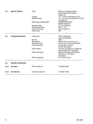 Stihl Small Engine Compression Chart.pdf Stihl 017 chainsaw service repair manual | PDF