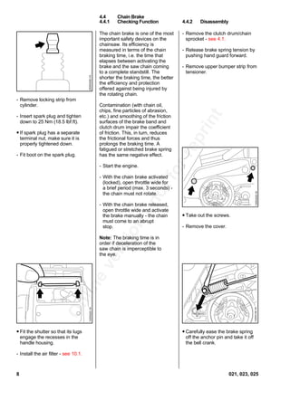 Stihl 021 chainsaw service repair manual | PDF