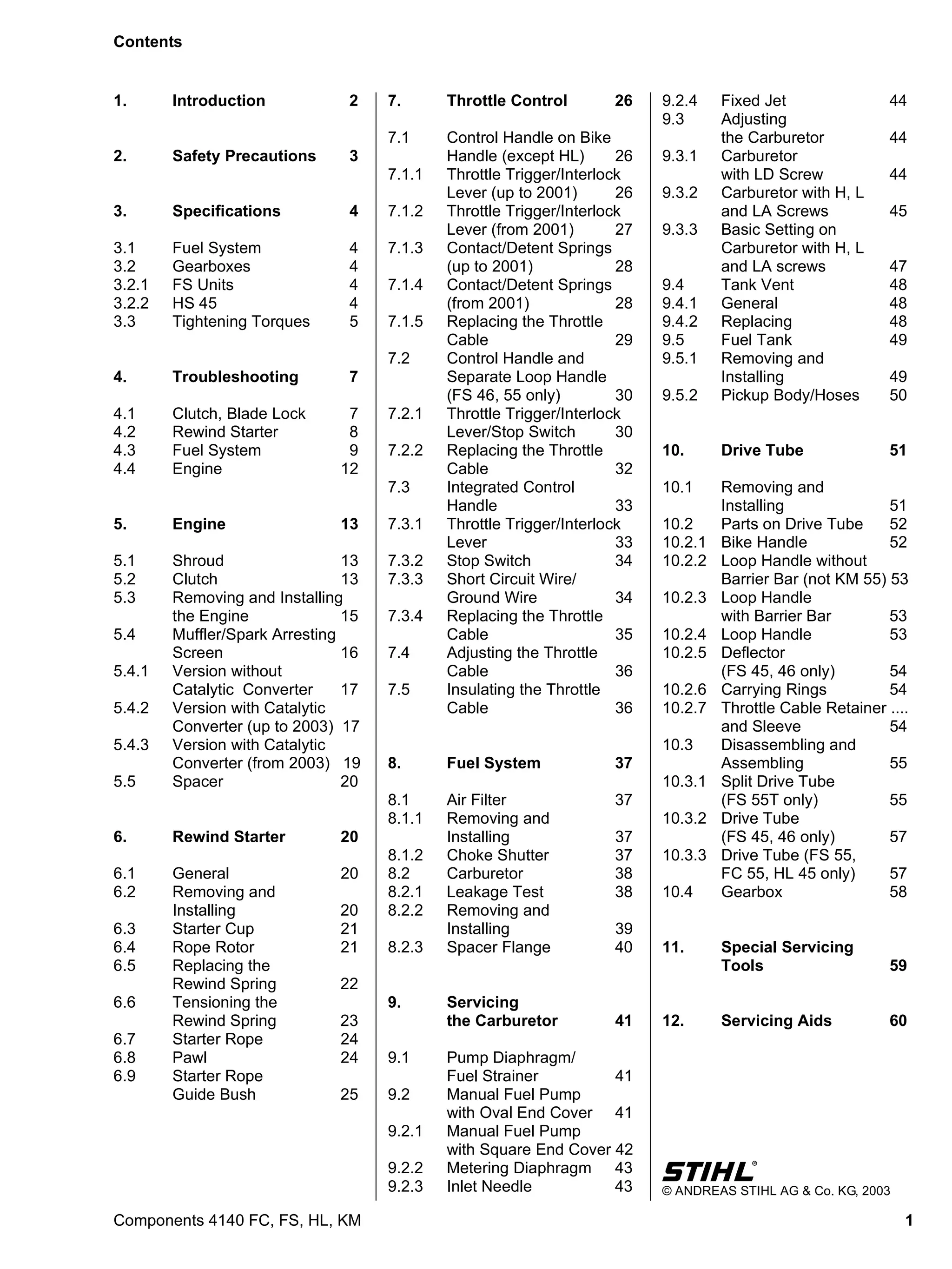 Stihl fs 45 trimmer service repair manual | PDF
