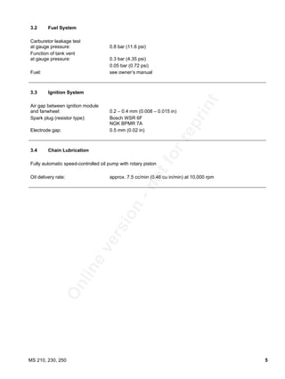 Stihl Ms 230 Chainsaw Service Repair Manual Service Repair Manual