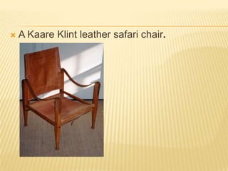 A KaareKlint leather safari chair.