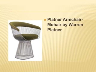 Platner Armchair-Mohair by Warren Platner