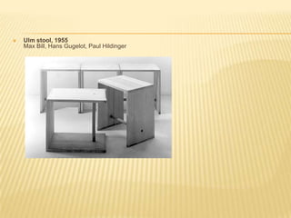 Ulm stool, 1955Max Bill, Hans Gugelot, Paul Hildinger