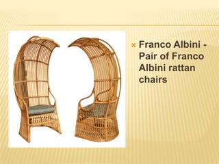 Franco Albini - Pair of Franco Albini rattan chairs
