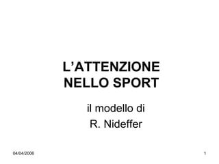 04/04/2006 1
L’ATTENZIONE
NELLO SPORT
il modello di
R. Nideffer
 