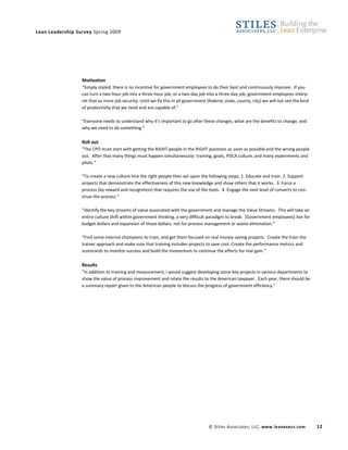 Stiles Lean Leadership Survey Spring09