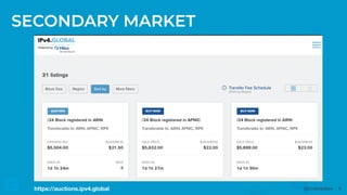 @inletsdev 6
SECONDARY MARKET
https://auctions.ipv4.global
 