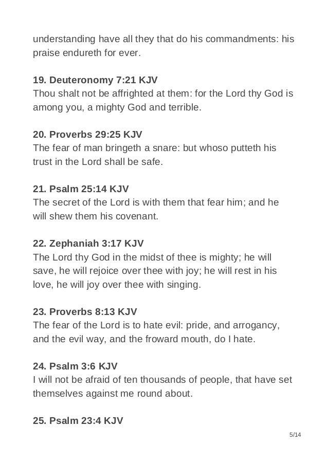 bible verses about fear kjv