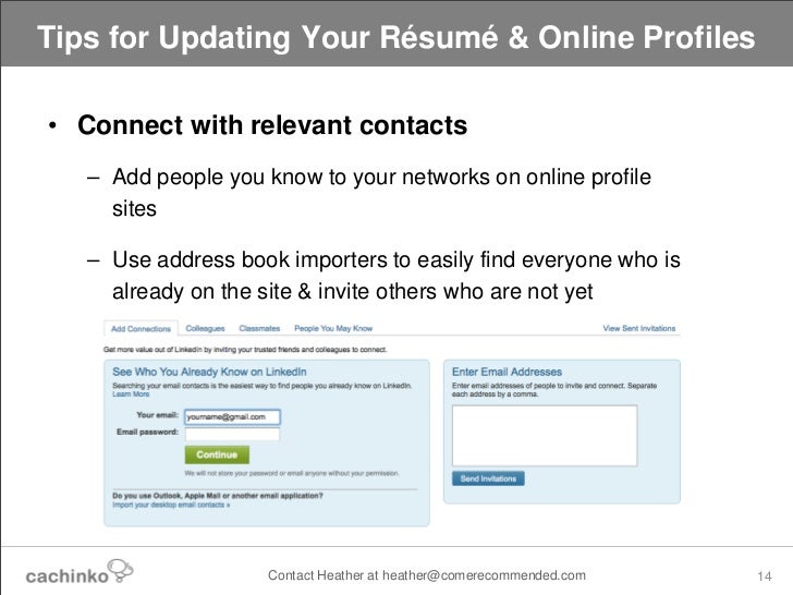 online resume for job