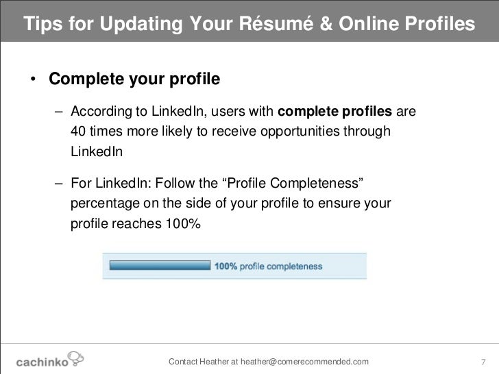 online resume profile