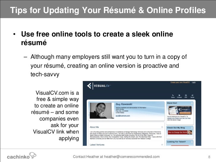 online resume profile