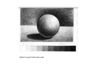 Sphere in pencil with value scale
 
