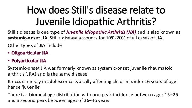 Systemic onset juvenile idiopathic arthritis ppt presentation