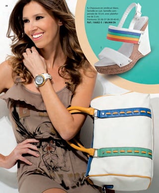 28
1. Chaussure en similicuir blanc.
Semelle en cuir. Semelle com-
pensée de 10 cm. avec platefor-
me de 3 cm.
Pointures: 35-36-37-38-39-40-41.
Réf.: 16682-5 / 89,900 Dt
1
OK-28-29 TUN COMP STILO1_Maquetación 1 24/01/13 20:25 Página 1
 