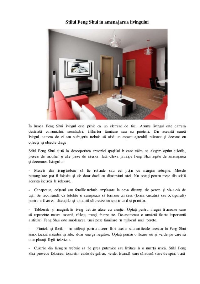 Stilul Feng Shui In Amenajarea Livingului