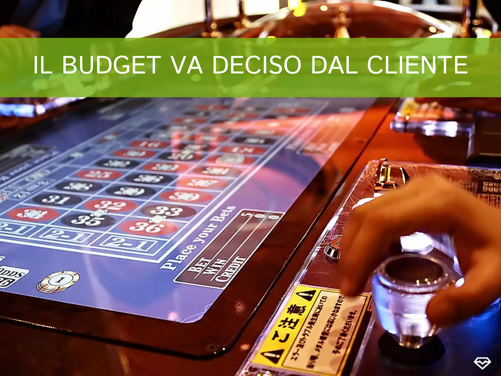 IL BUDGET VA DECISO DAL CLIENTE
 