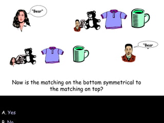 A.  Yes B.  No Now is the matching on the bottom symmetrical to the matching on top? “ Bear” “ Bear” 