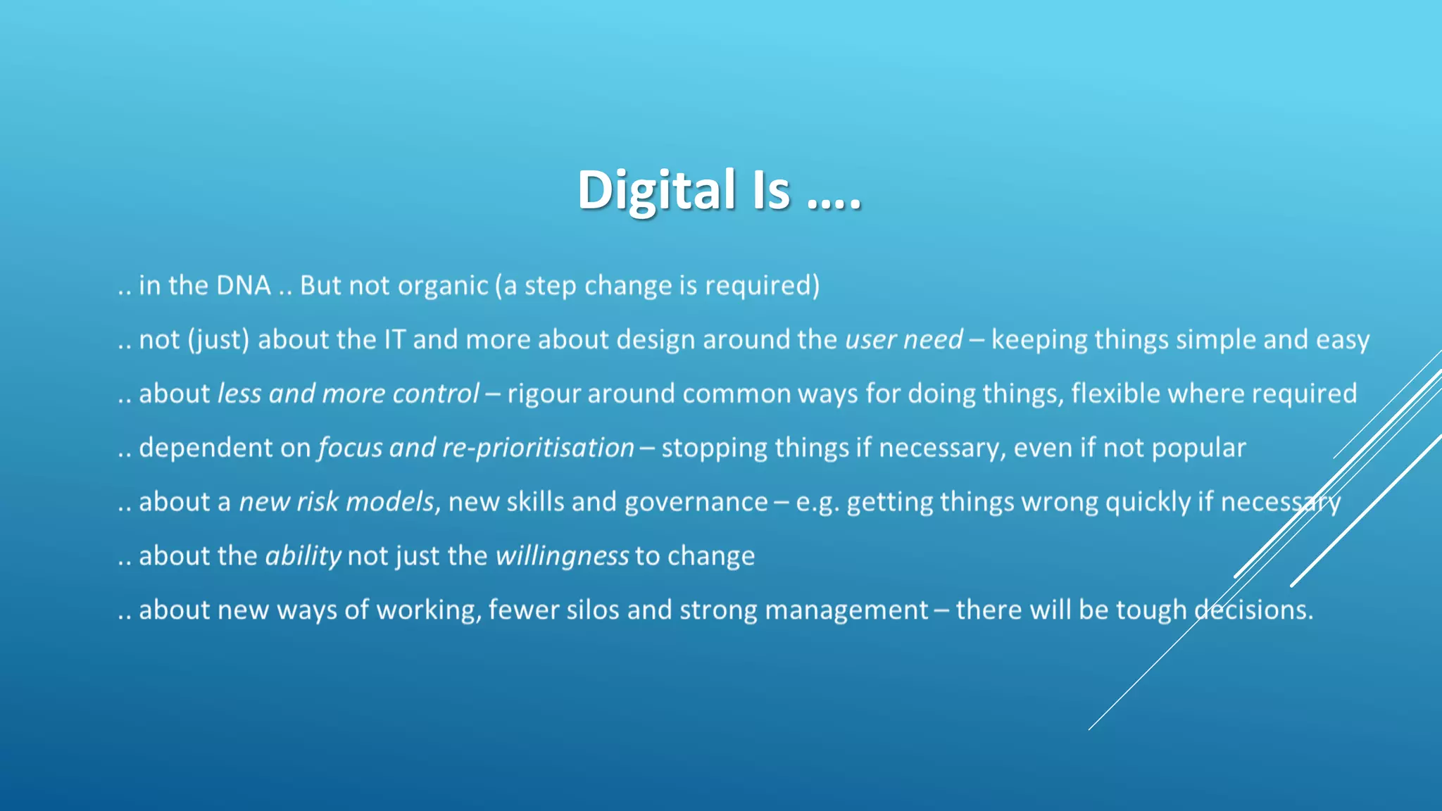 Digital Is ….
 