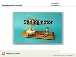 Stirlingmotor Heißluftmotor 