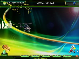 Kurikulum Evaluasi Profil Referensi
Oleh : Siti Sunaestin
MAN 1 KOTA SUKABUMI
Jln. Pramuka no. 4
AKIDAH AKHLAK
Materi
Home
 