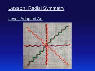 Lesson: Radial Symmetry
Level: Adapted Art

 